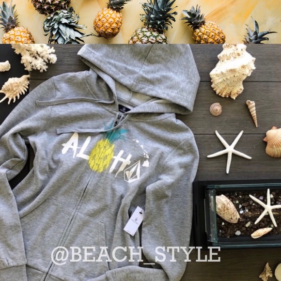 🌴🔆VOLCOM- PINEAPPLE PARTY ZIP UP HOODIE🔆🌴 - Picture 1 of 6
